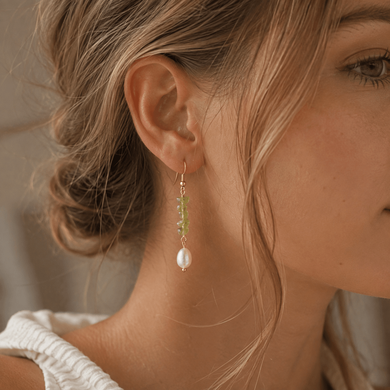 Peridot Pearl Drops