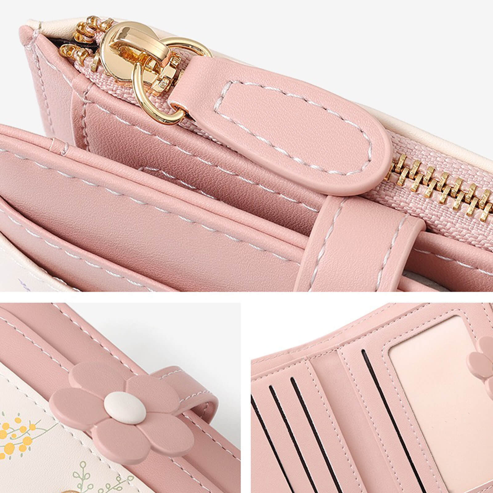 Flower Wallet for Women | Small Card Holder with Coin Pocket