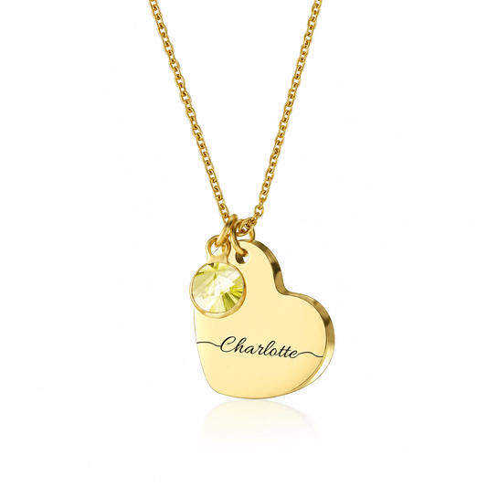 Heart Birthstone Necklace