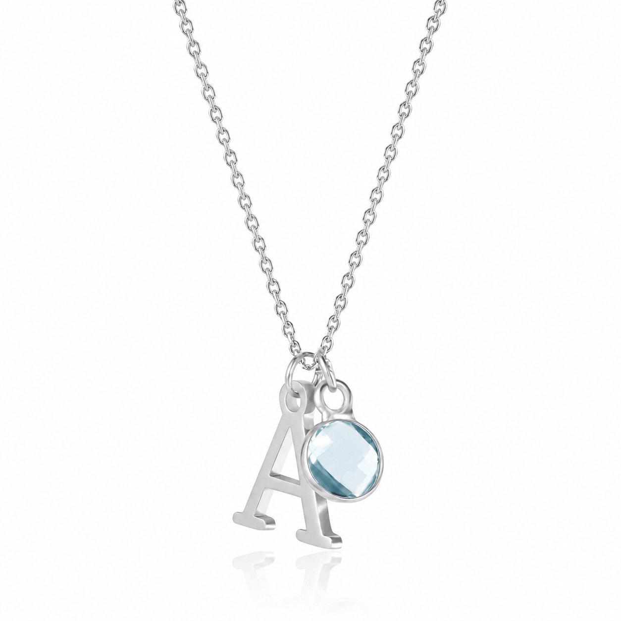 Birthstone Initial Necklace
