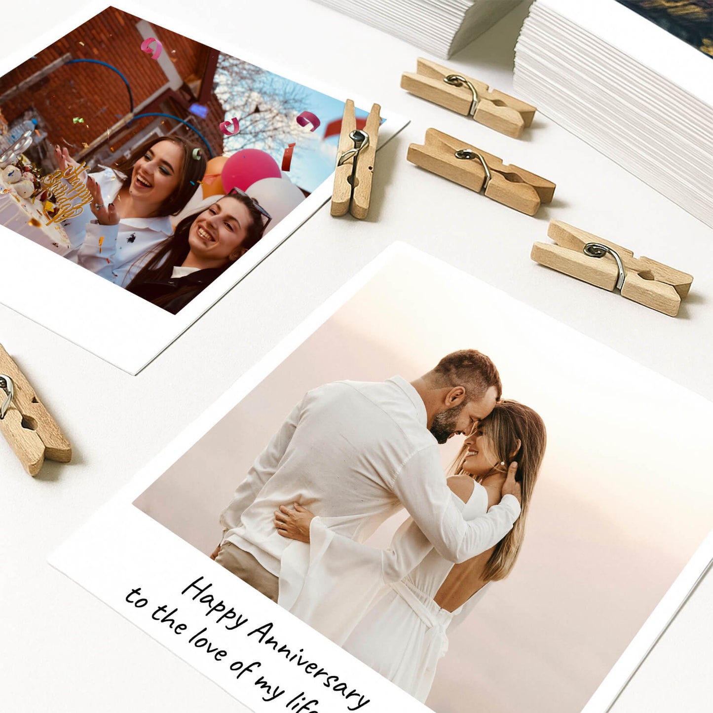 Custom Photo Prints Set – 2.5×3.5" Glossy Mini Pictures (3 Prints + 6 Clips)